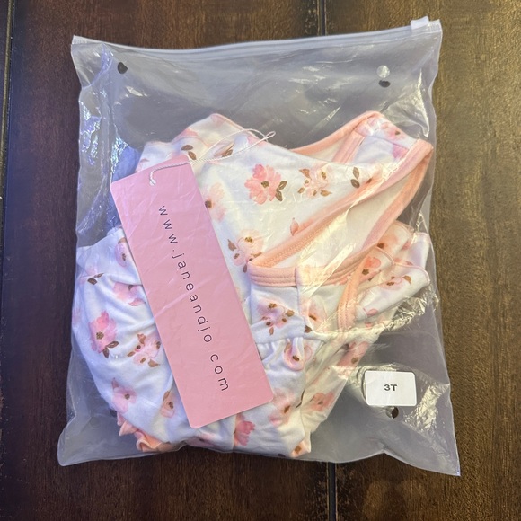 🌸NWT Jane + Jo Pink Floral Tunic PlaySet 3T🌸 - Picture 2 of 4